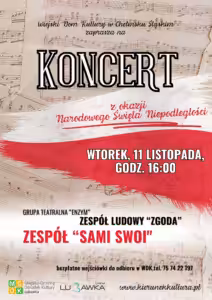 Plakat - Koncert z okazji Narodowego Święta Niepodległości w Chełmsku Śląskim