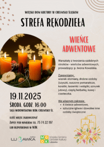 Plakat - Strefa Rękodzieła – wieńce adwentowe